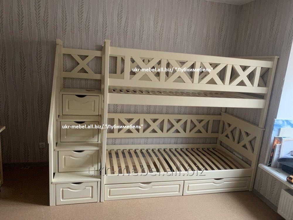 Ліжко двоярусне дерев'яне Оскар (кровать двухъярусная)
