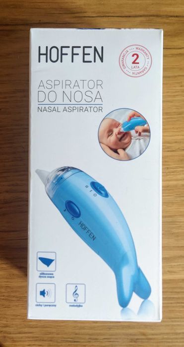 Aspirator do nosa HOFFEN z melodyjką delfin niebieski