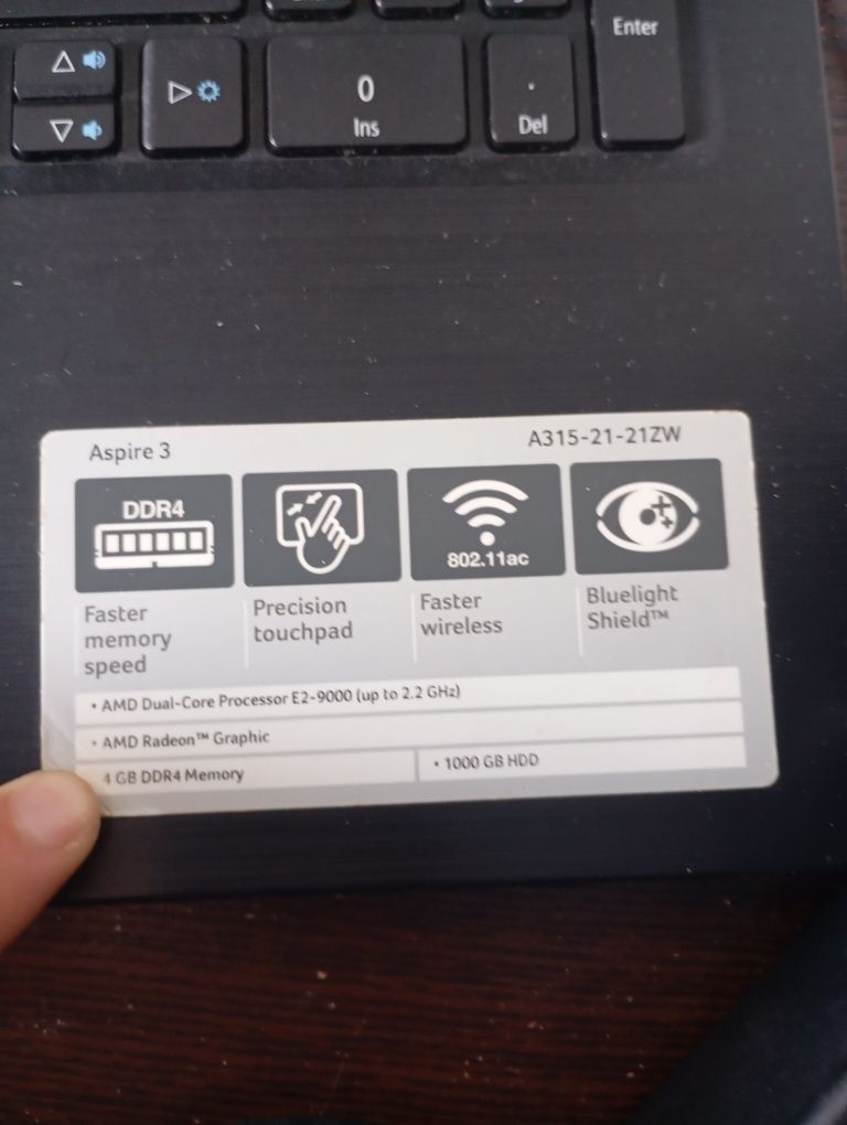 Notebook Acer aspire A315