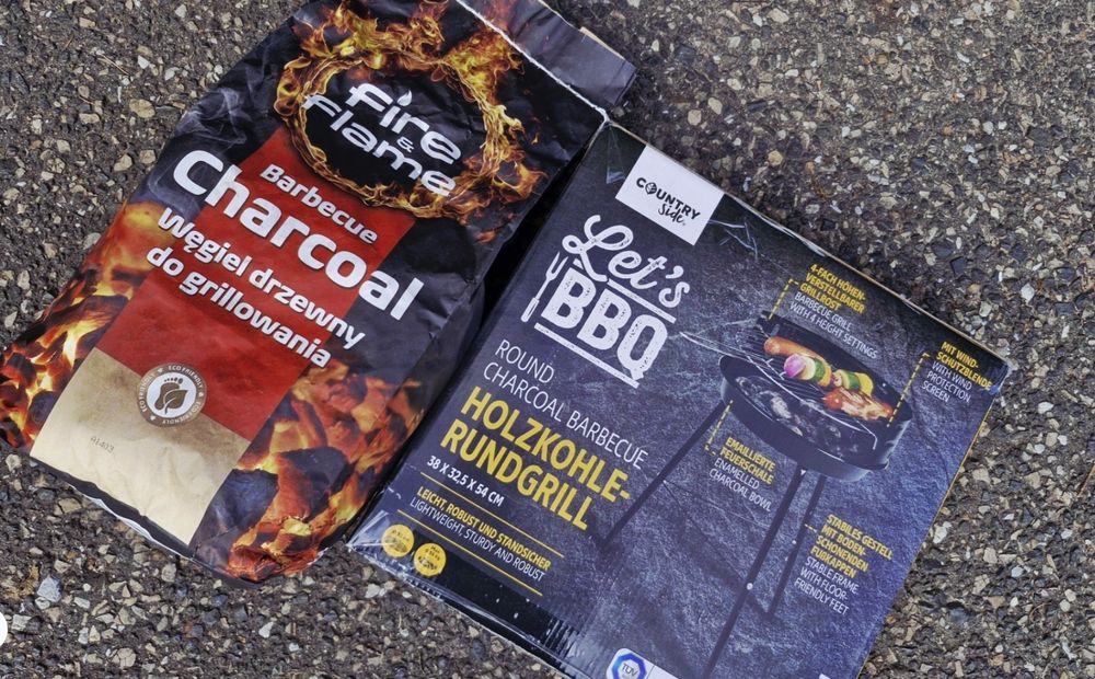 Nowy Grill węglowy + węgiel  -zestaw jak na foto