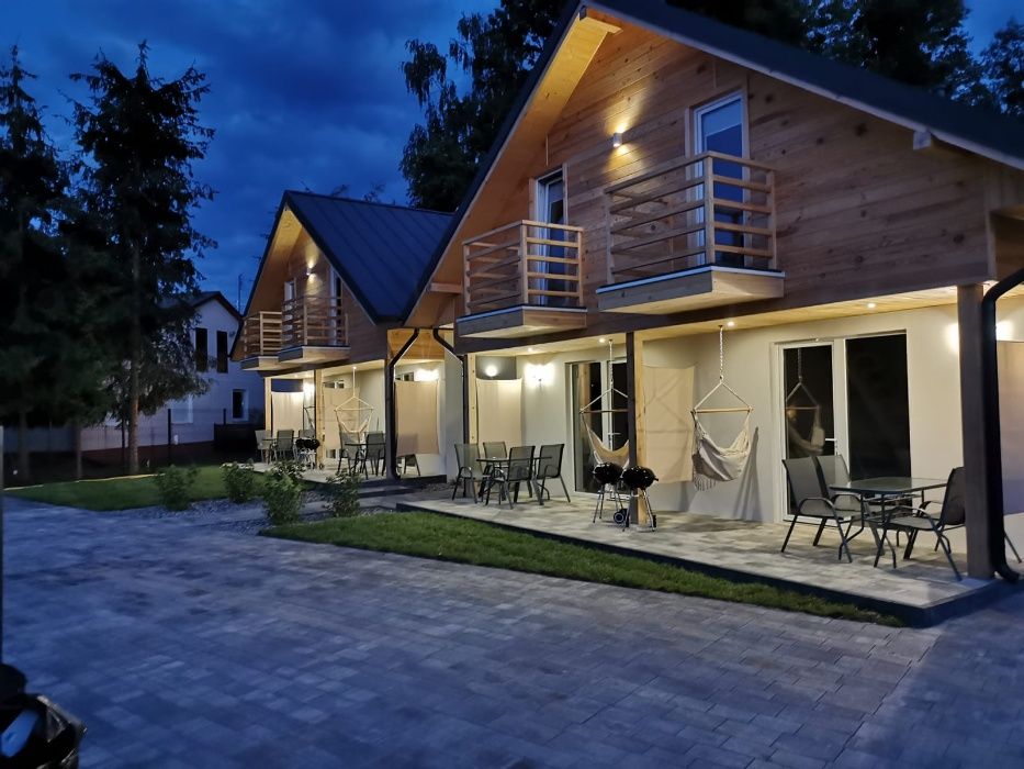 Domek z jacuzzi i sauną nad jeziorem Okuninka | J.Białe