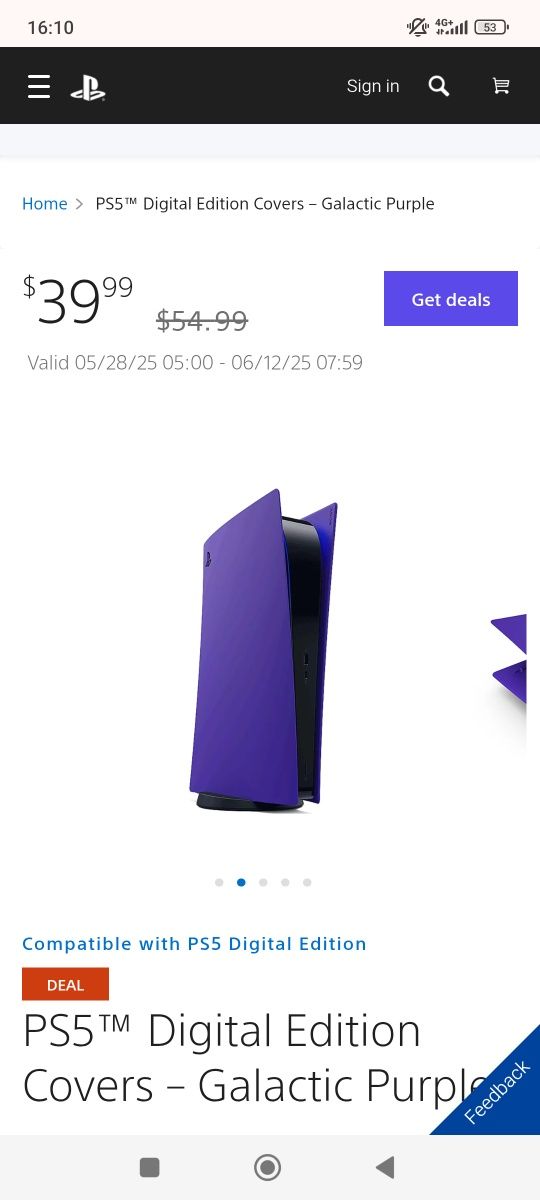 Tampas para PS5 Digital Galactic Purple