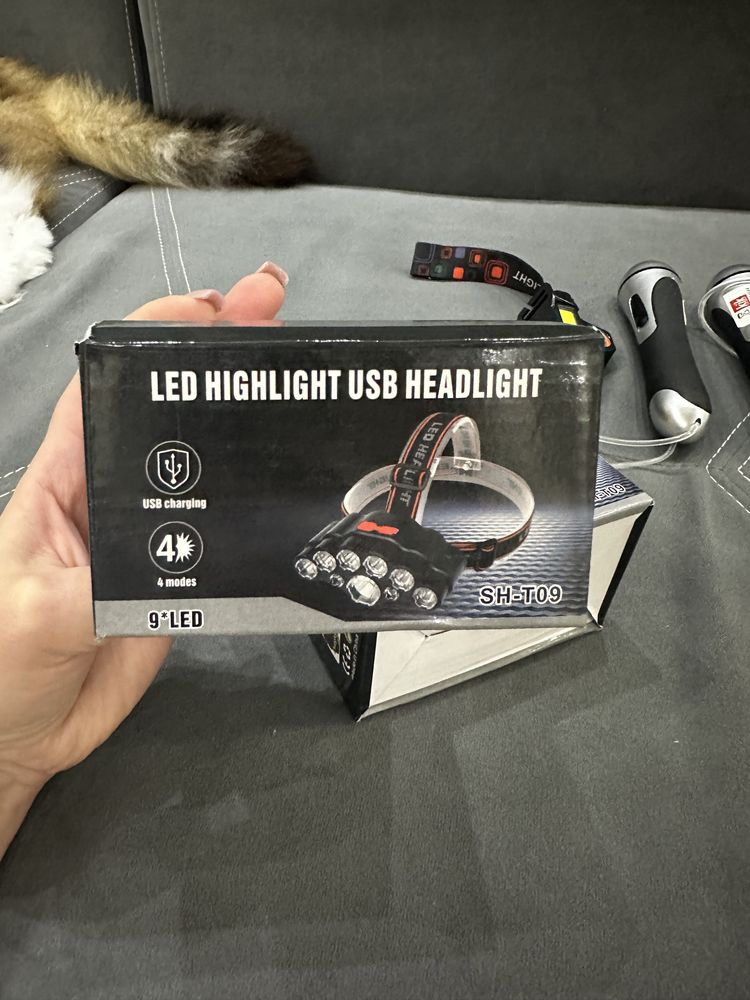 Водонепроницаемый налобный фонарь Headlight SH-T09 USB