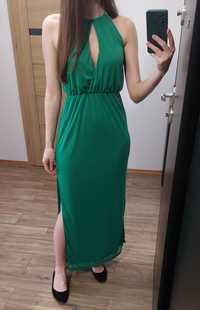 Długa zielona sukienka TopShop 38