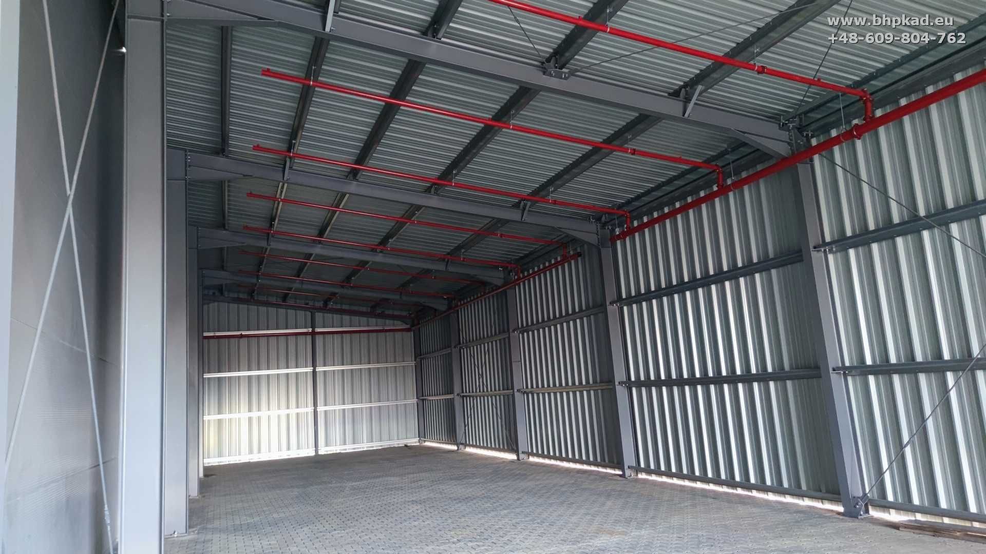 Konstrukcja stalowa. 8x31x(6-4,8)m. BHP KAD. Bartoszyce. Producent.