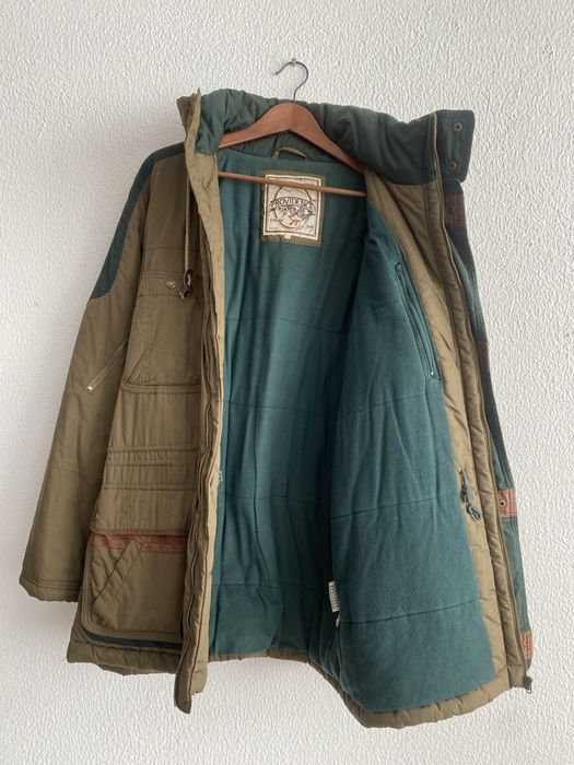 Casaco XL verde caqui e verde escuro, com forro polar