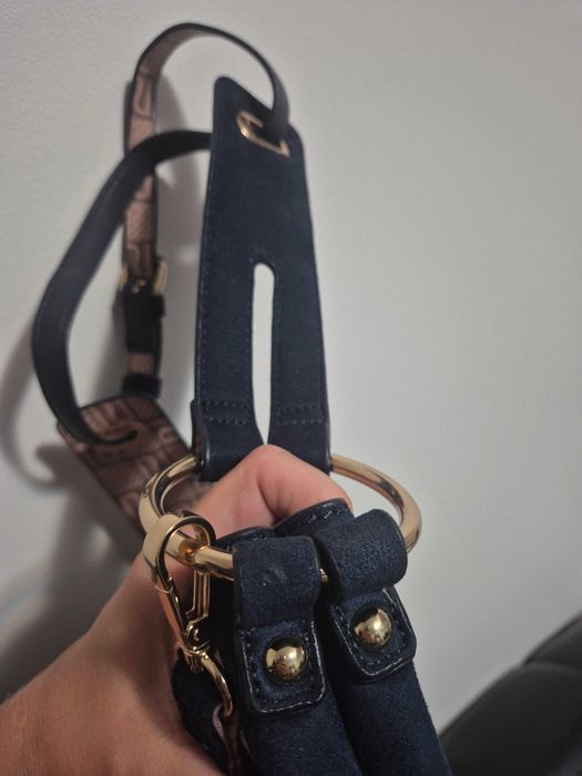 Fajna granatowa zamszowa torebka River Island