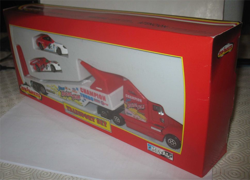 Majorette - Transport Set - Kenworth + Mercedes CLK-GTR + Porsche 911