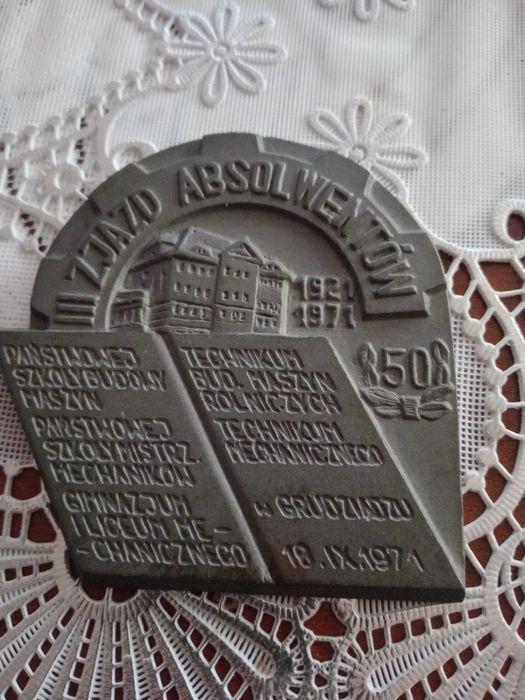 Medal Grudziądz pamiątka hydro vacum 3 zjazd absolwentów Mechanik