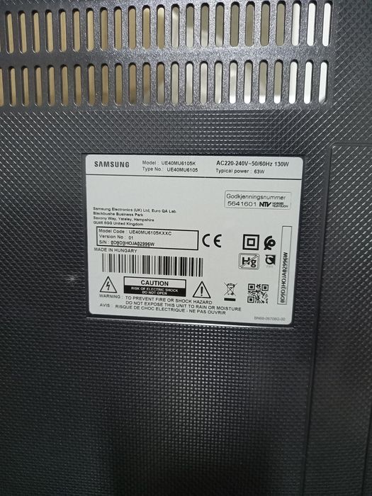 Fonte alimentação TV Samsung UE40MU6105K