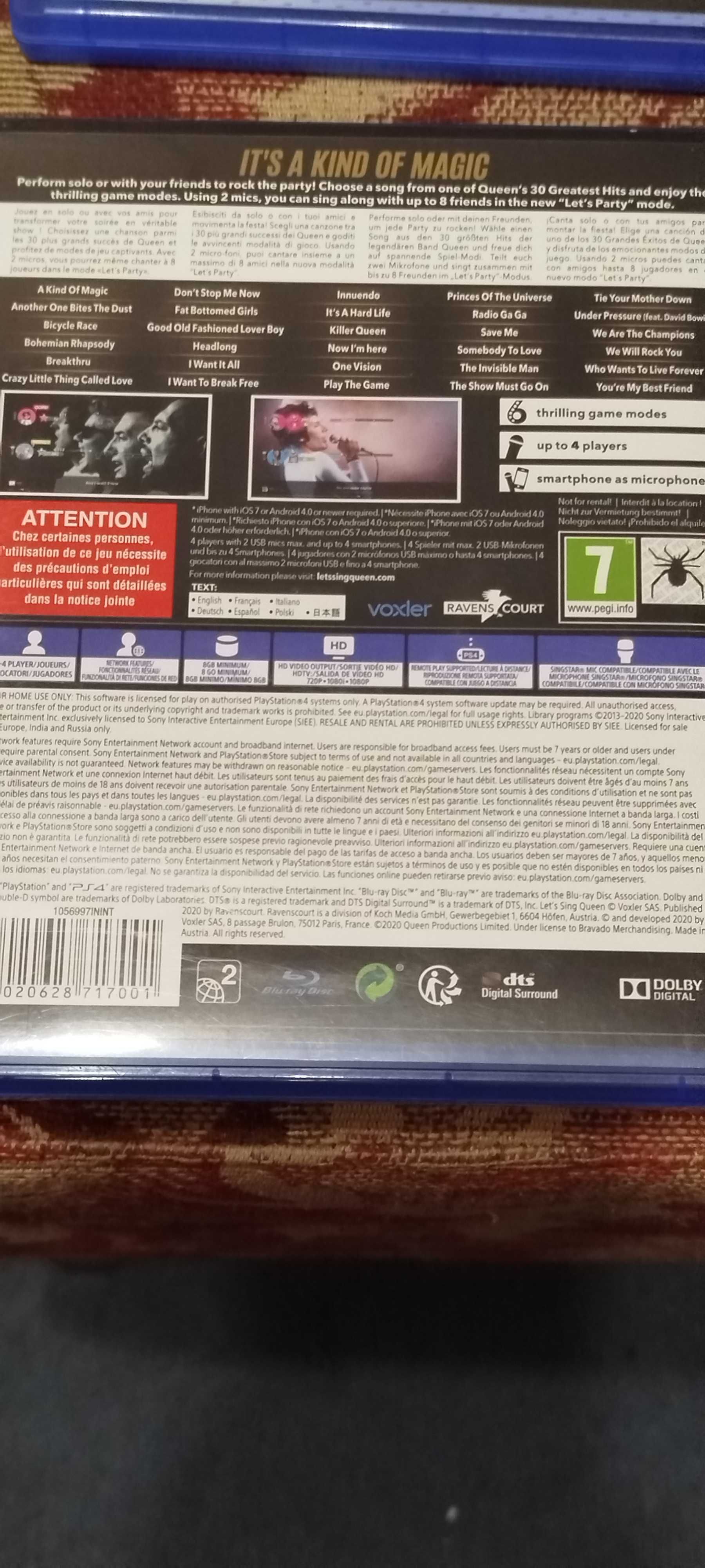 zestaw PS4 gry karaoke sing queen,singstar,2 mikrofony!
