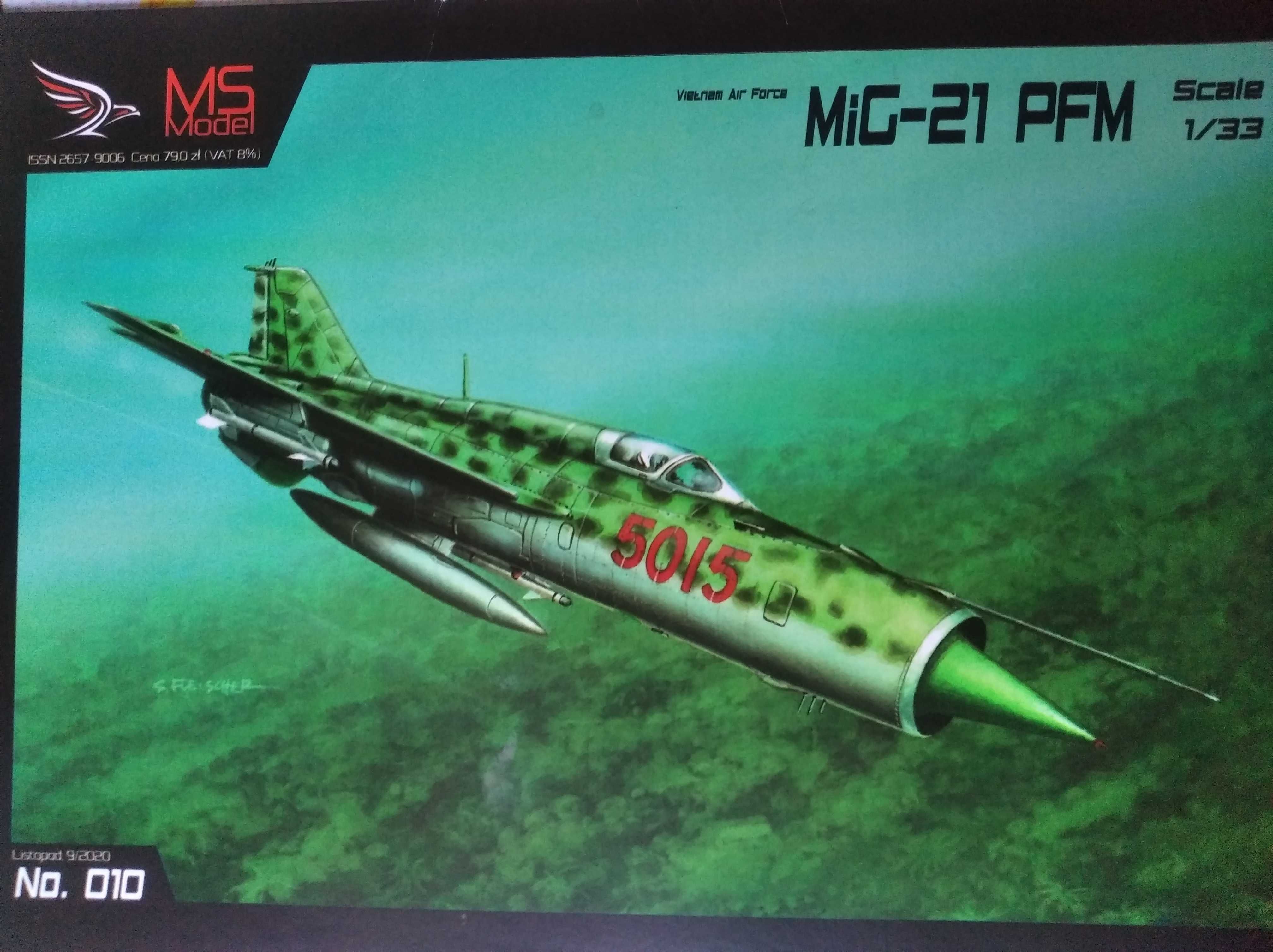 Model kartonowy samolot MiG-21 PFM 1:33