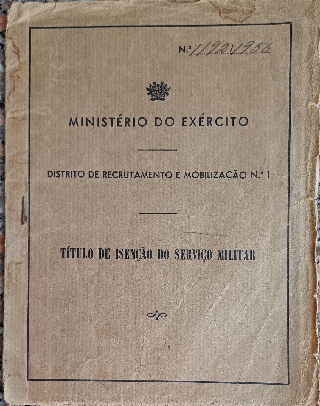 Militares Ano 1956 Isenção de Serviço Militar Raro