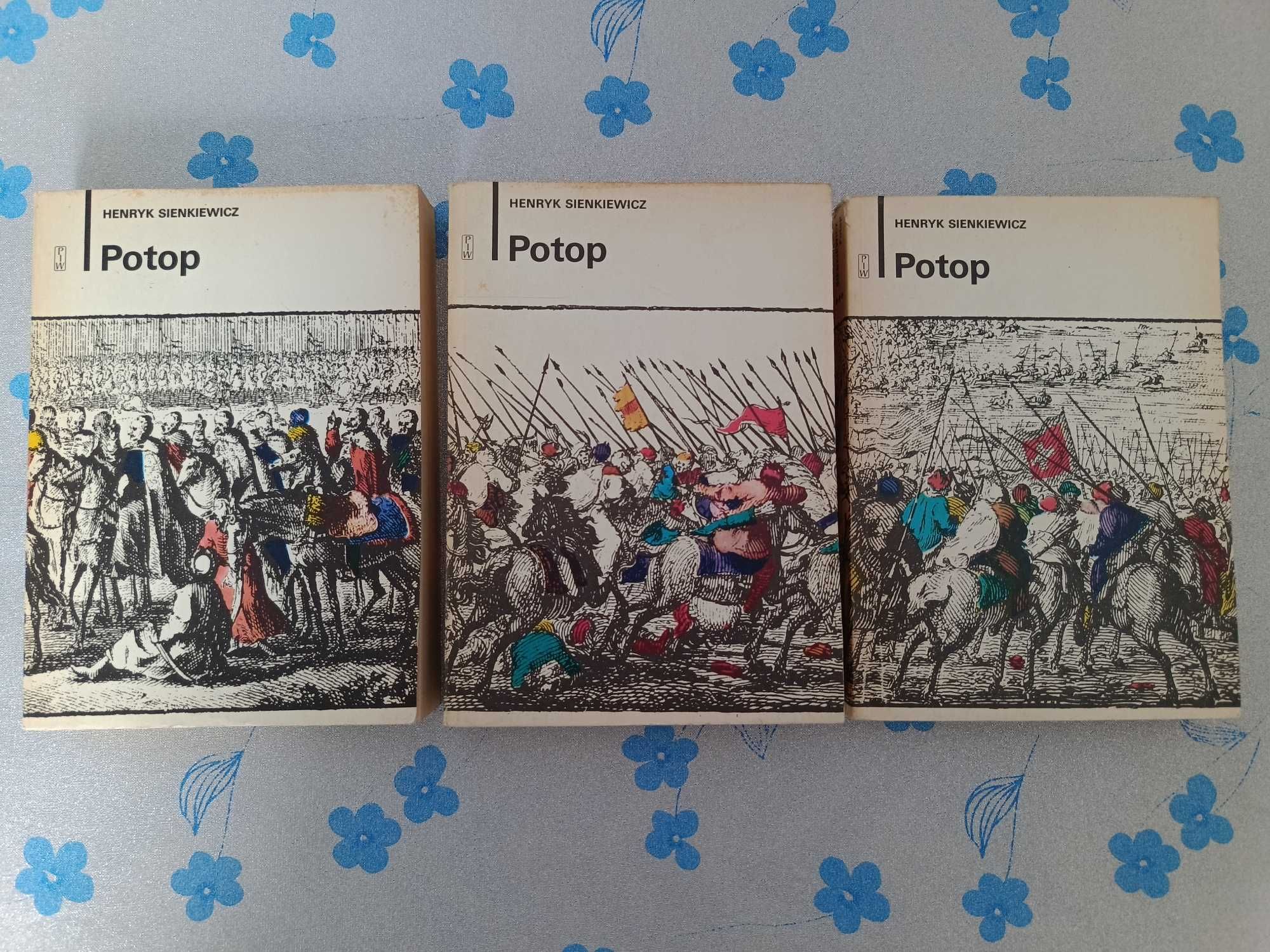 Ksiażka Potop Henryk Sienkiewicz 3 tomy PIW 1980 rok