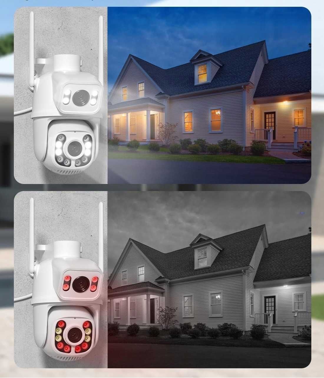 ANBIUX Kamera Zewnętrzna WiFi Dual Lens 2.5K PTZ Auto Tracking 6MP