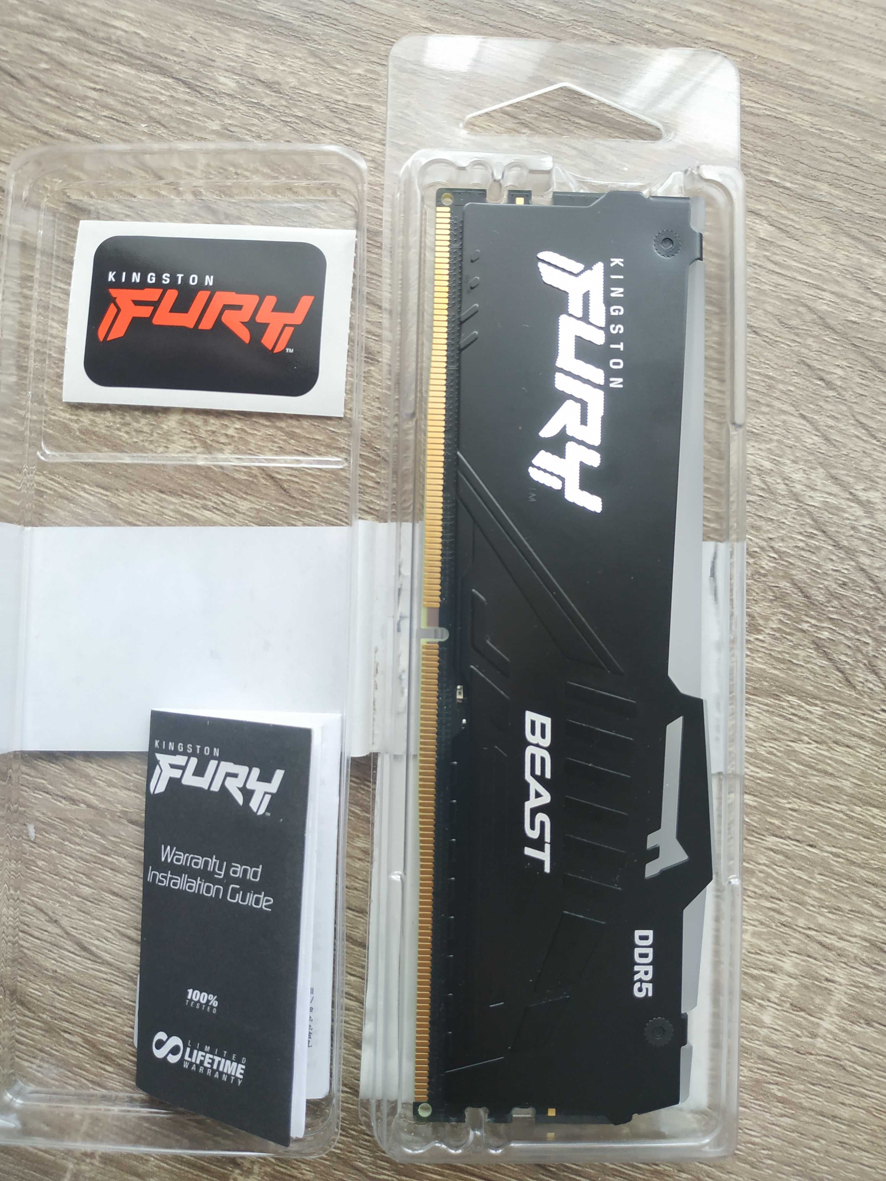 KINGSTON Fury Beast RGB DDR-5 16GB 5200MHz Black Intel XMP AMD EXPO