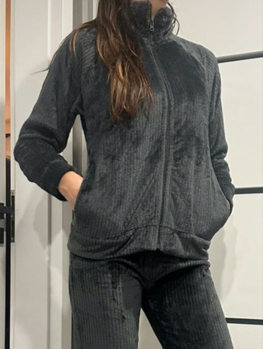 Dres damski, dres welurowy, bluza rozpinana, dres pluszowy, s/m