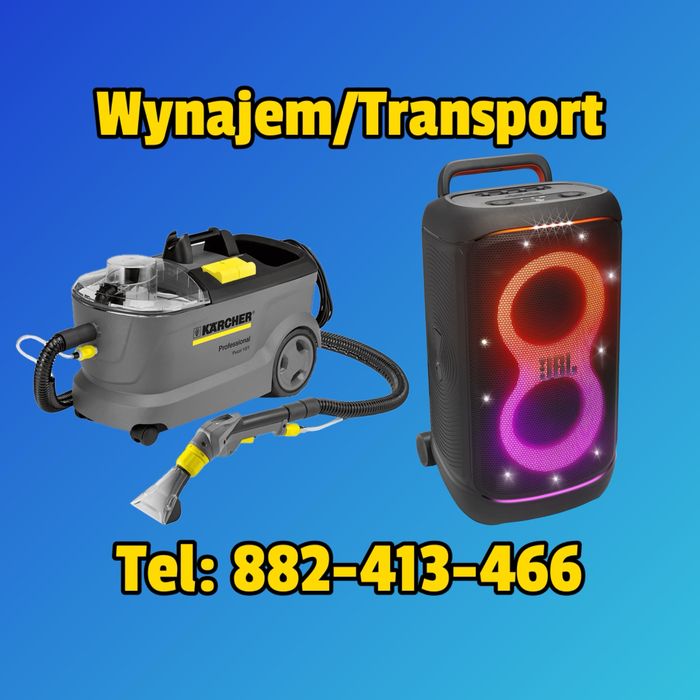 Wynajem odkurzacz piorący kärcher puzzi 10/1, głośnik JBL Partybox 520