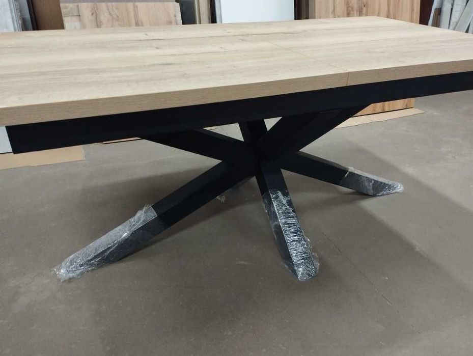 Stół rozkładany do salonu jadalni Loft PAJĄK v2 rozmiar 170-235/90 dąb