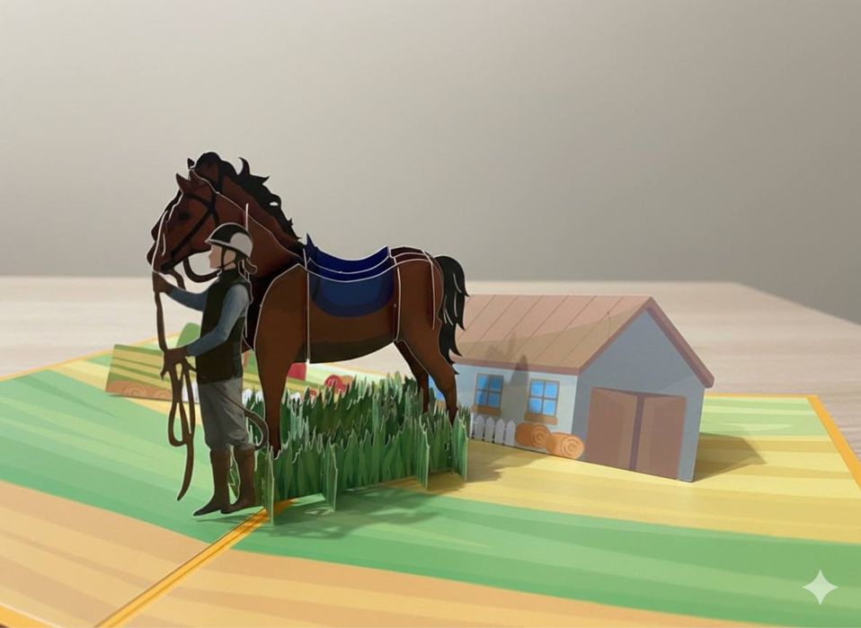 Колекційна листівка для любителів коней, вершників та жокеїв