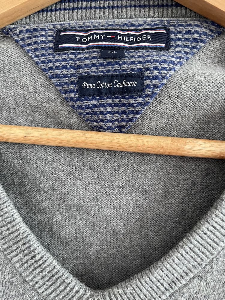 Męski sweter bawełna z kaszmirem tommy hilfiger L/XL