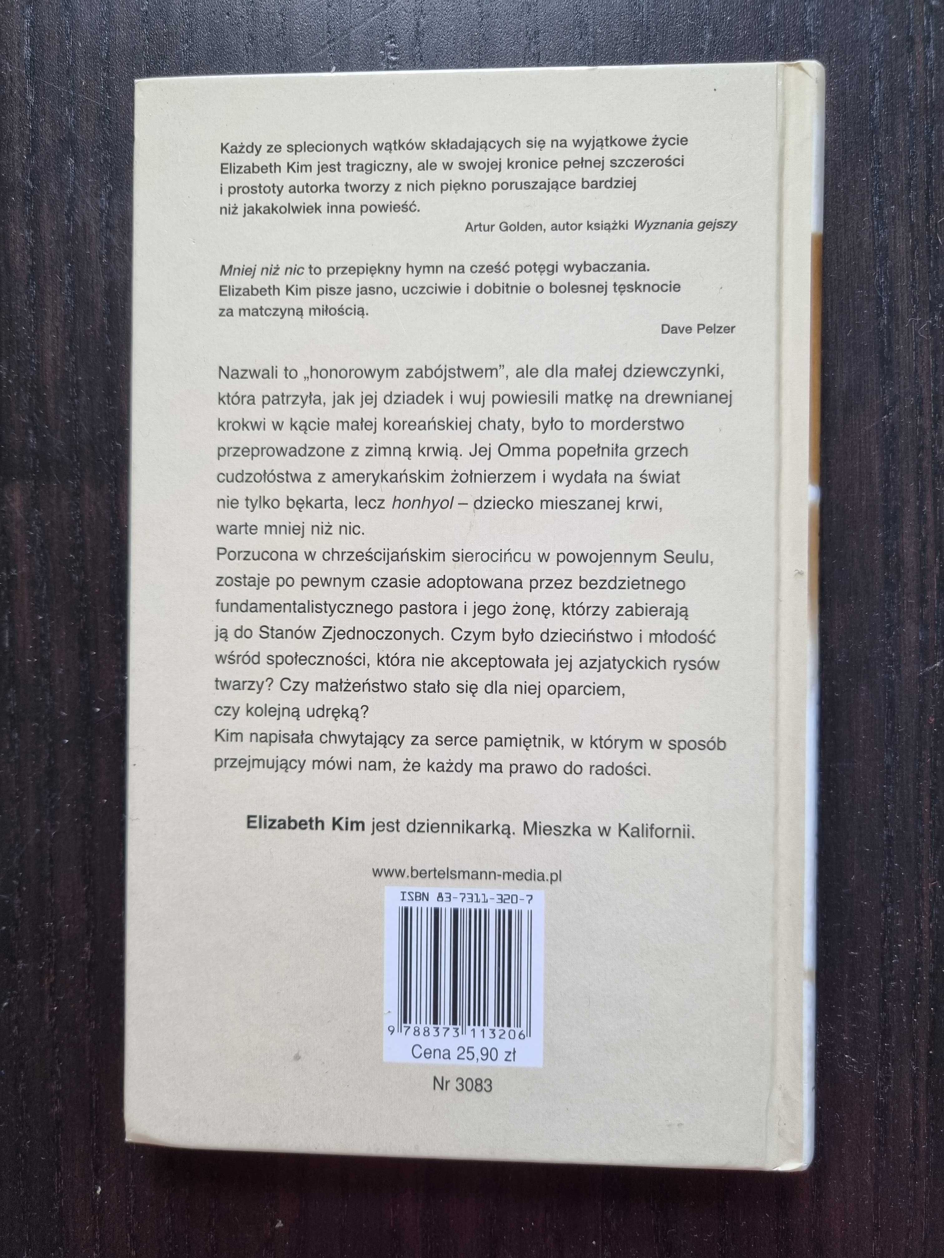 "Mniej niż nic" książka Elizabeth Kim