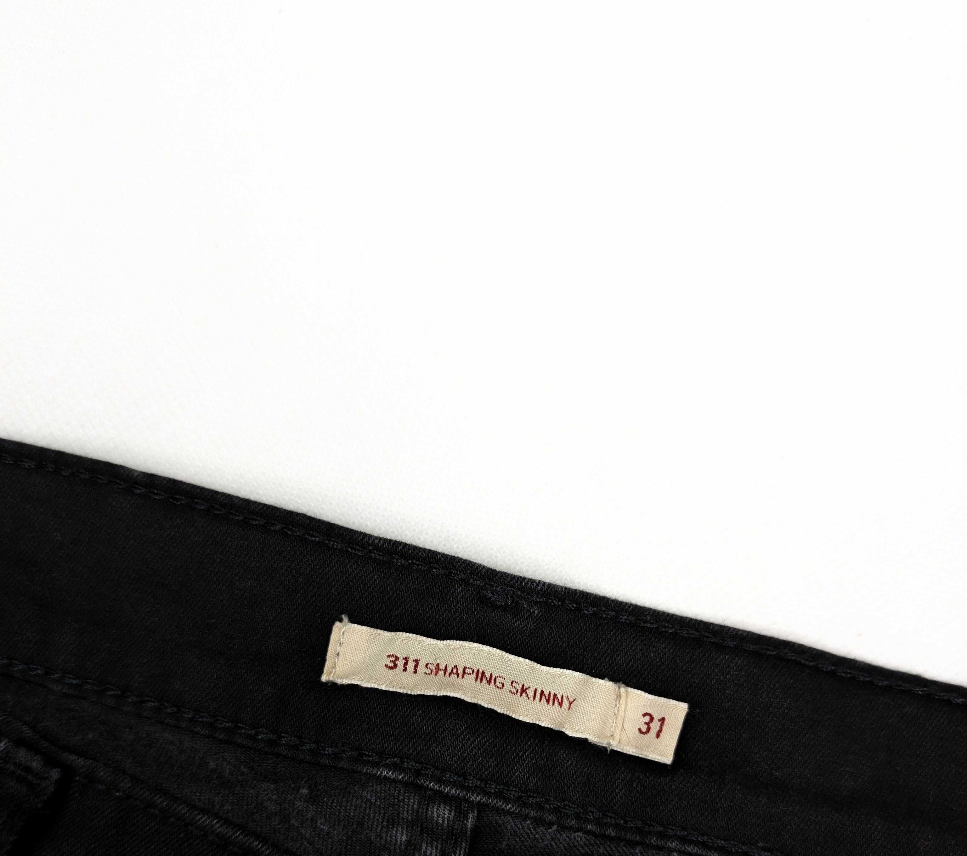 Levi's 311 shaping skinny 31 czarne spodnie jeansy L