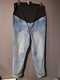 Spodnie jeansowe z pasem, ciążowe maternity elastyczny materiał 44 XXL
