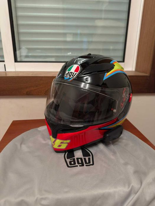 Vendo capacete AGV Valentino Rossi com headset Cardo incluído