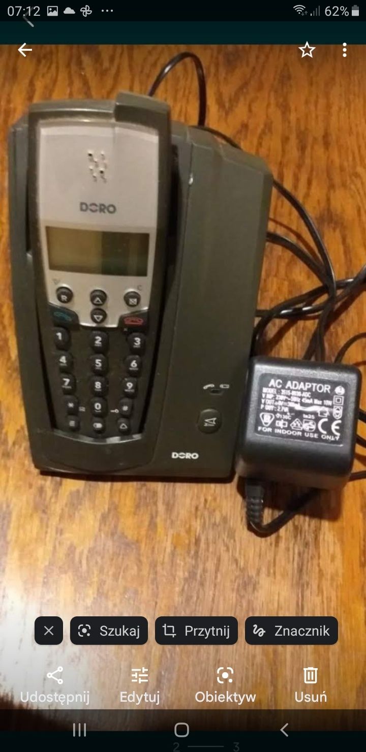 Telefon  bezprzewodowy Doro sprawny  do sprzedania  .