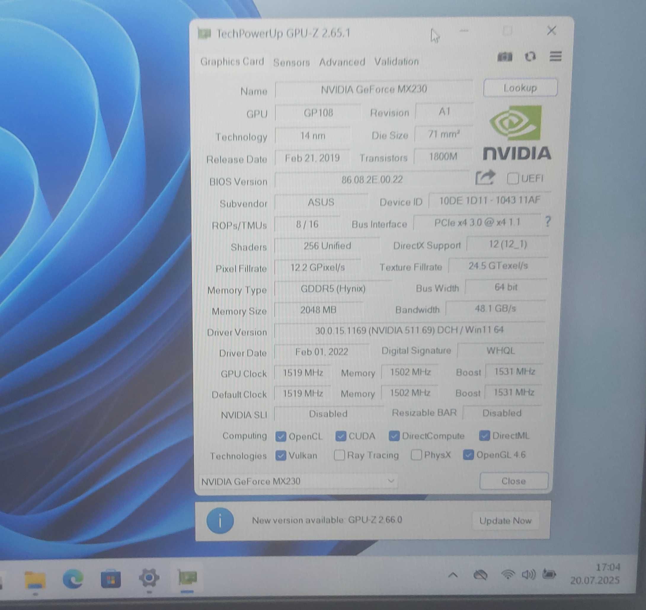 ASUS VivoBook 15 X509FJ-i5-8265U/MX230/4GB/128SSD/WIN 11 PRO