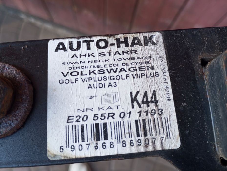 Hak Holowniczy Auto Hak VW Golf V VI Plus Audi A3 8P