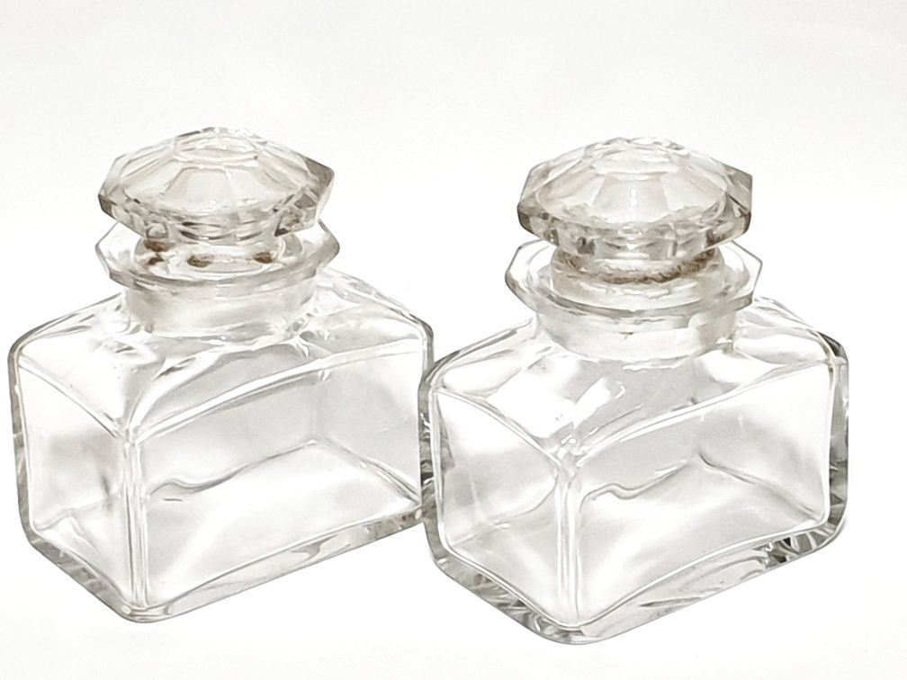 2 raros antigos frascos de chá / tinteiros em cristal Baccarat?