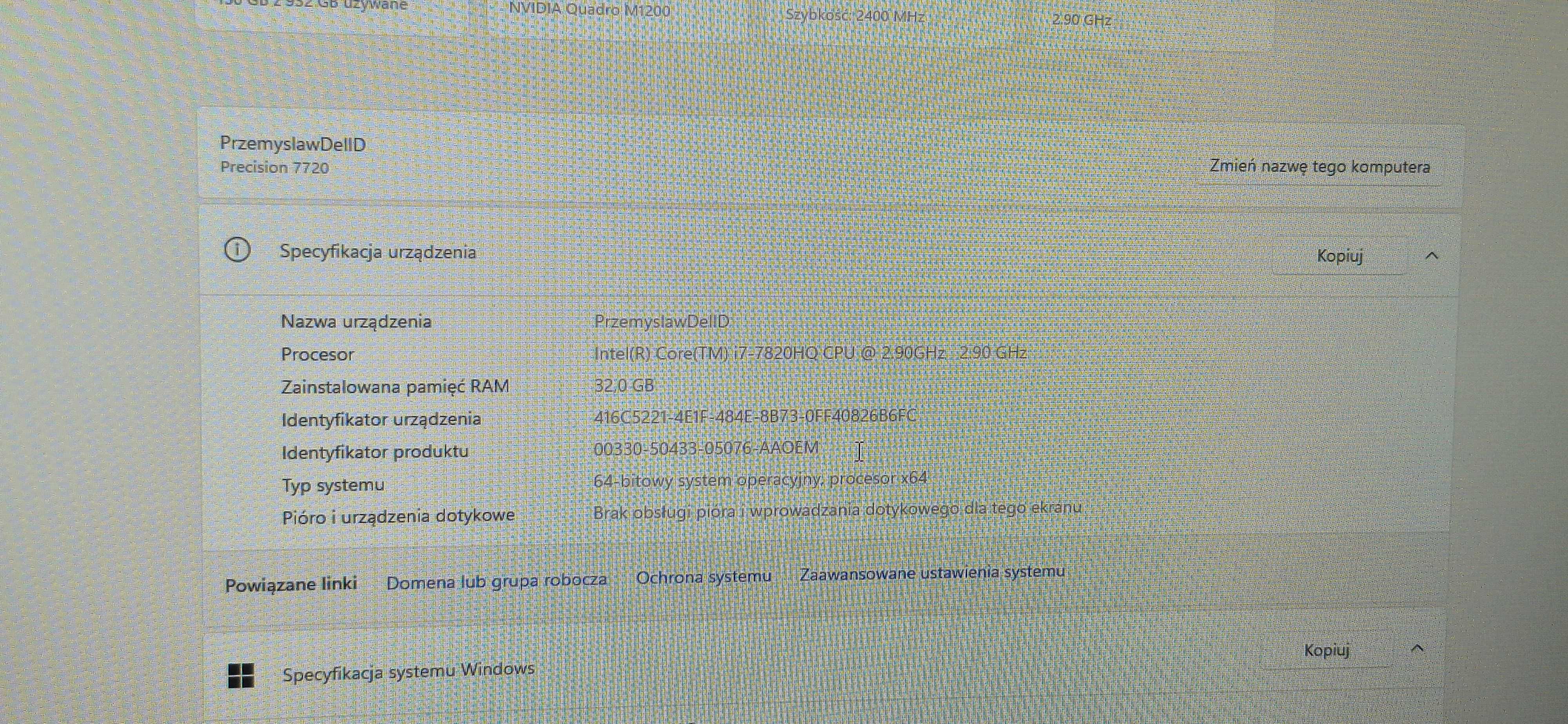 Dell Precision 7720 i7-7820hq