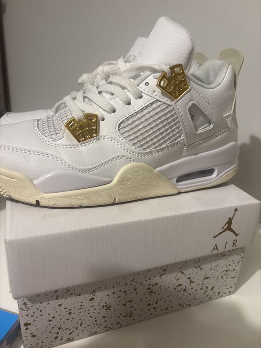 Nike air jordan 4 białe metallic gold white rose białe
