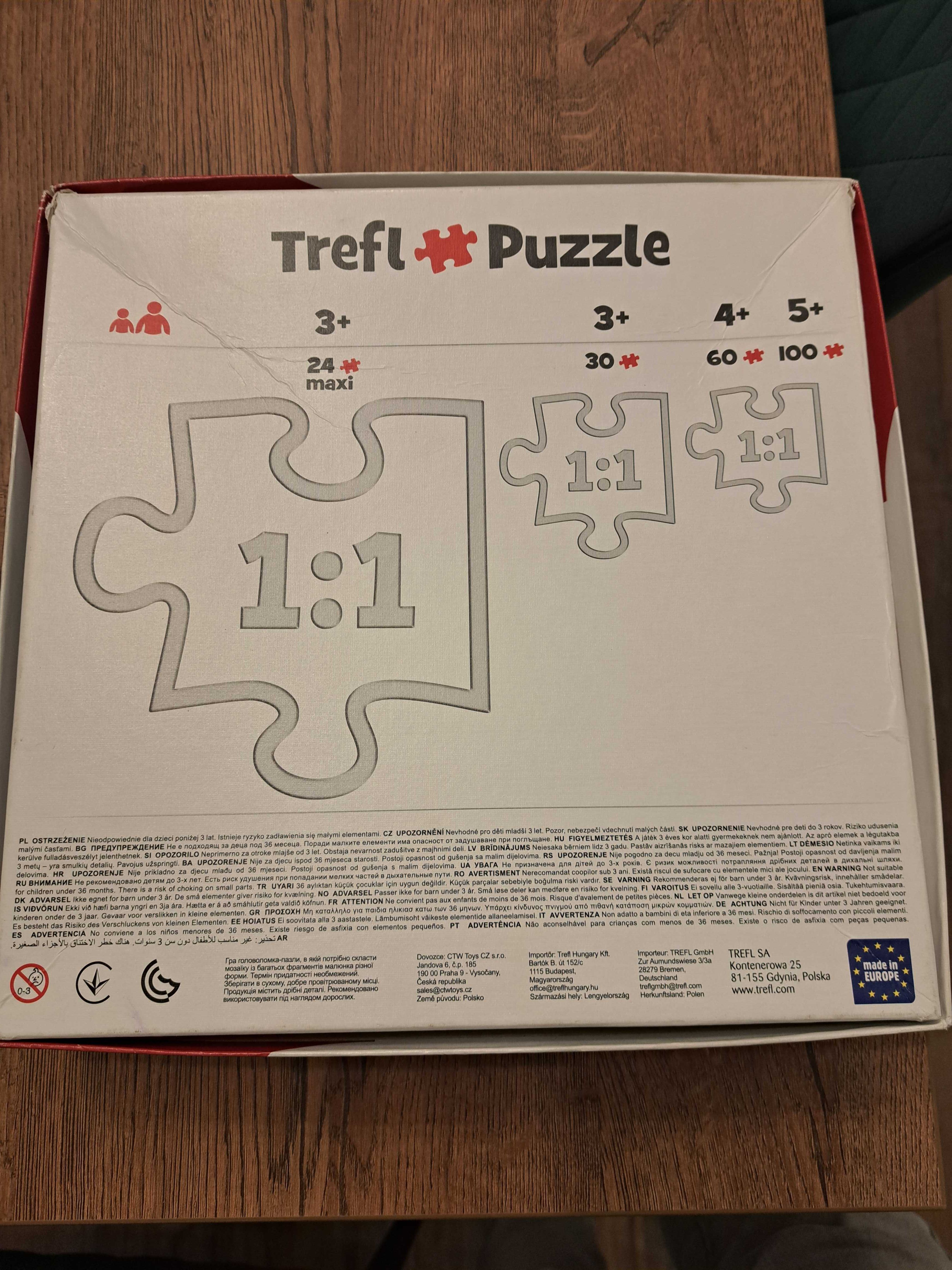 TREFL Puzzle Świnka Peppa 3 w 1 zestaw dla dzieci od 3 lat
