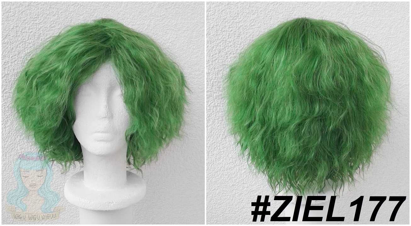 Zielona peruka krótka Joker Batman cosplay zielony wig falowana