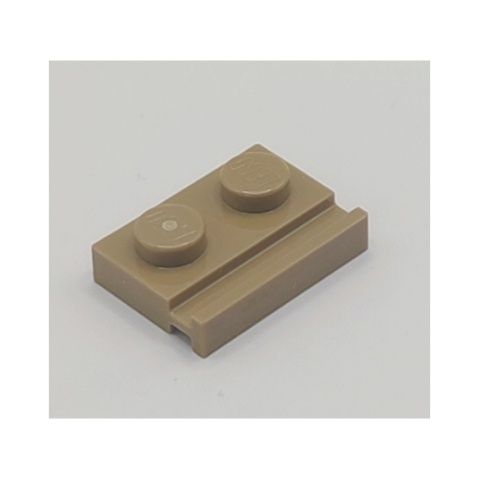 LEGO 32028 Płytka 1 X 2 modyfikowana z szyną Dark Tan 1 szt.