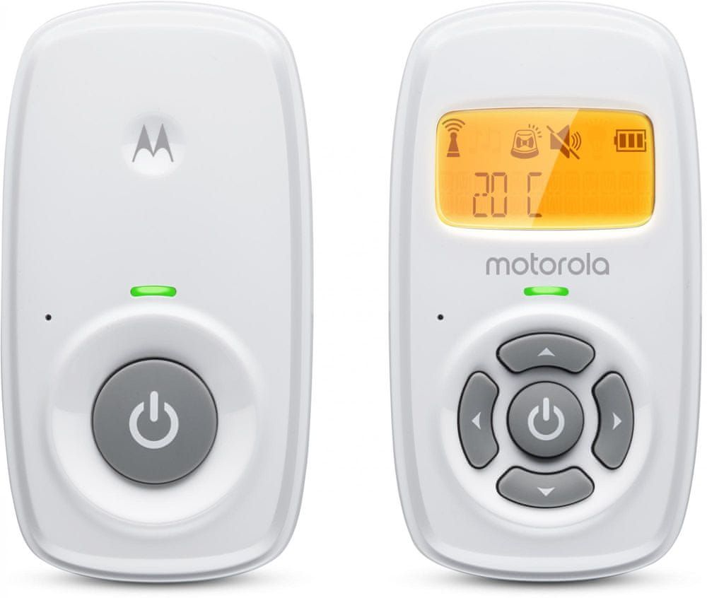 Motorola AM24 – cyfrowa niania DECT 300 m z 5″ LCD, kolor biały
