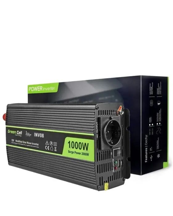 Інвертори Green Cell 12V-220 1000W/2000W, Модифікована синусоїда, нові
