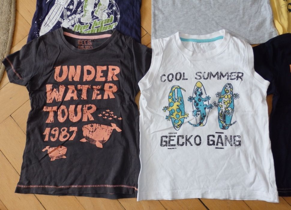 Koszulki na krótki rękaw bluzki T-shirt na lato rozm. 110 - 116 cm