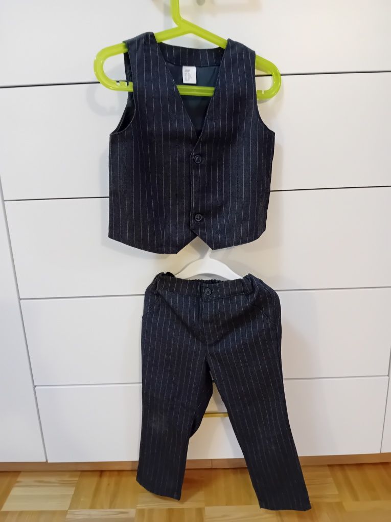 Kamizelka i spodnie garnitur H&M 98