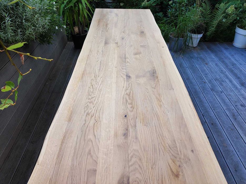 Piękny DĘBOWY STÓŁ, metalowe nogi, olejowosk, loft, przecena z 5 tys.