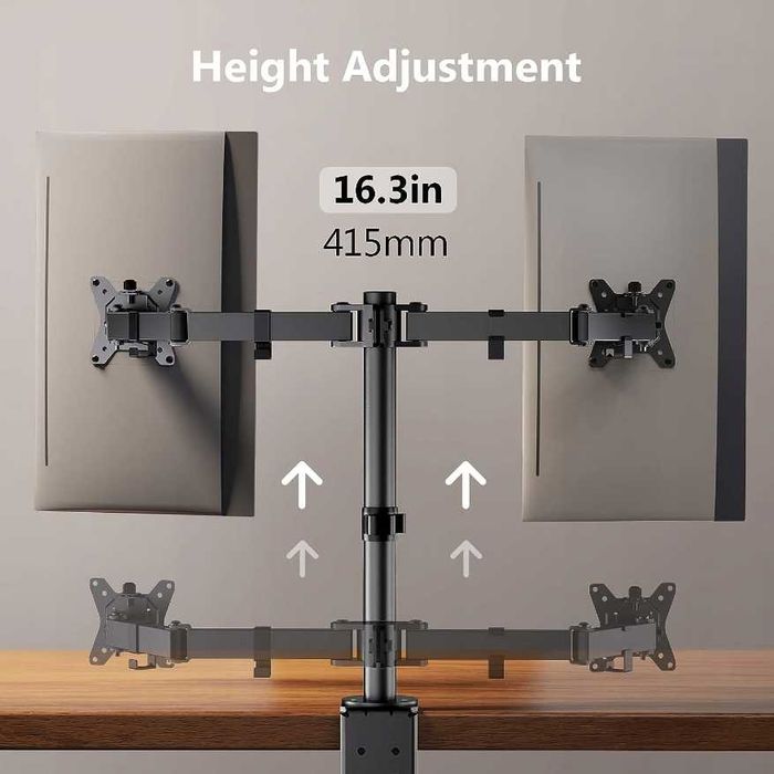 5177 ErGear Podwójny uchwyt na monitor 13"-32" VESA 75/100 mm