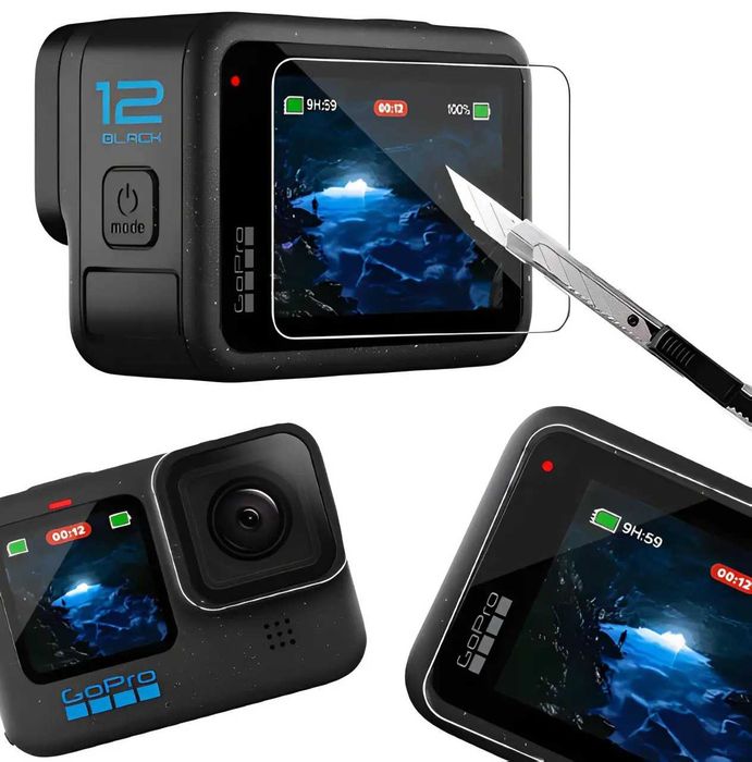 Захисне скло GoPro комплект на всі двсплеї 3шт. для  9, 10, 11, 12, 13