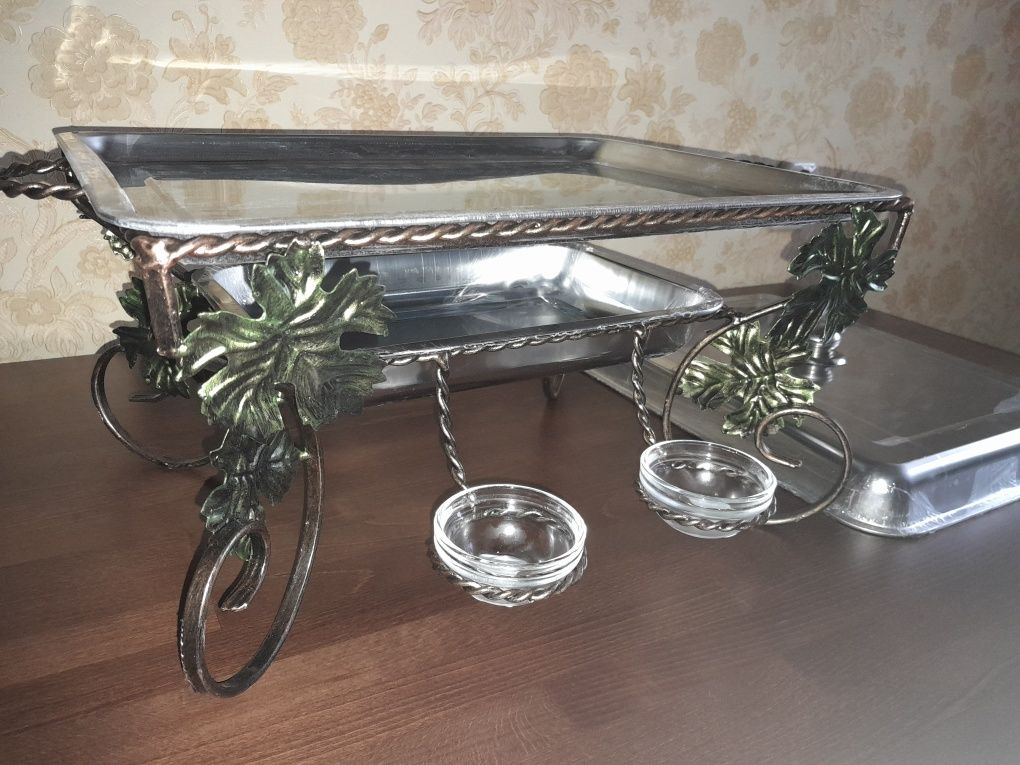 Садж. Блюдо для подогрева шашлыка и овощей с мангала.