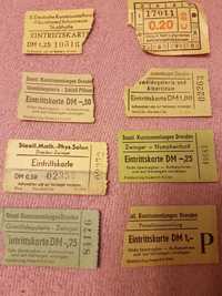 Stare niemieckie bilety 1960 na kolejkę Drezno DDR