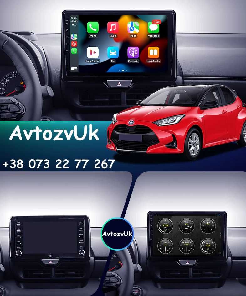 Магнитола YARIS Toyota Ярис GPS DVD USB 2 дин din CarPlay Android 14