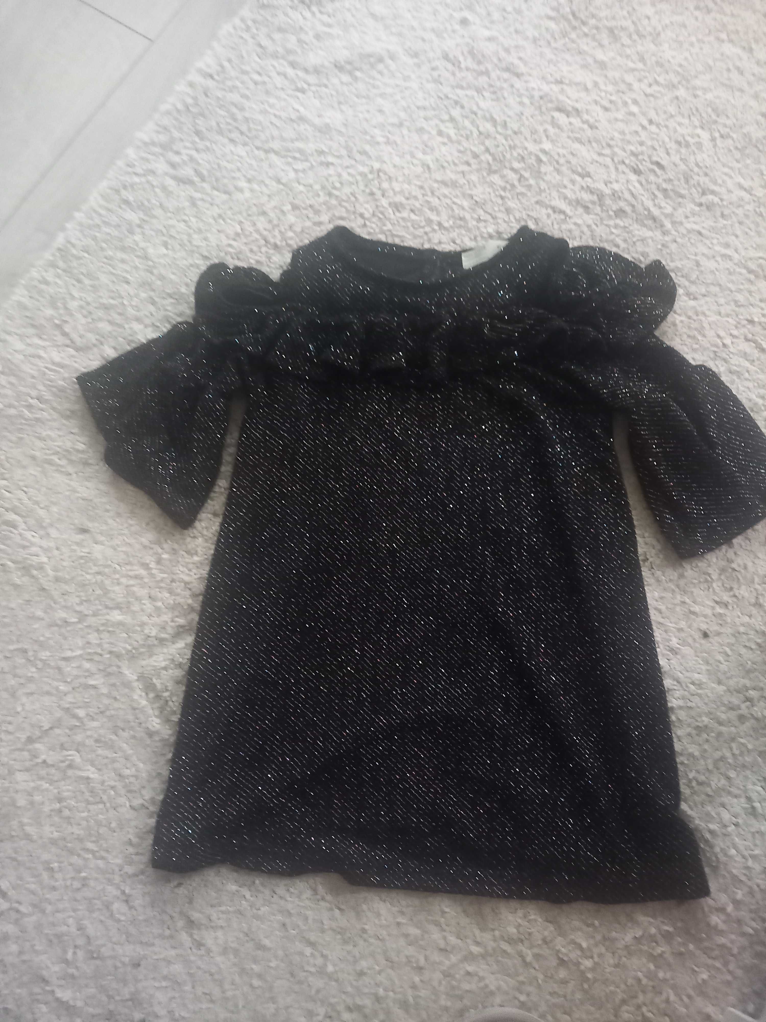 Bluzka Zara 110 brokatowa  czarna nowa