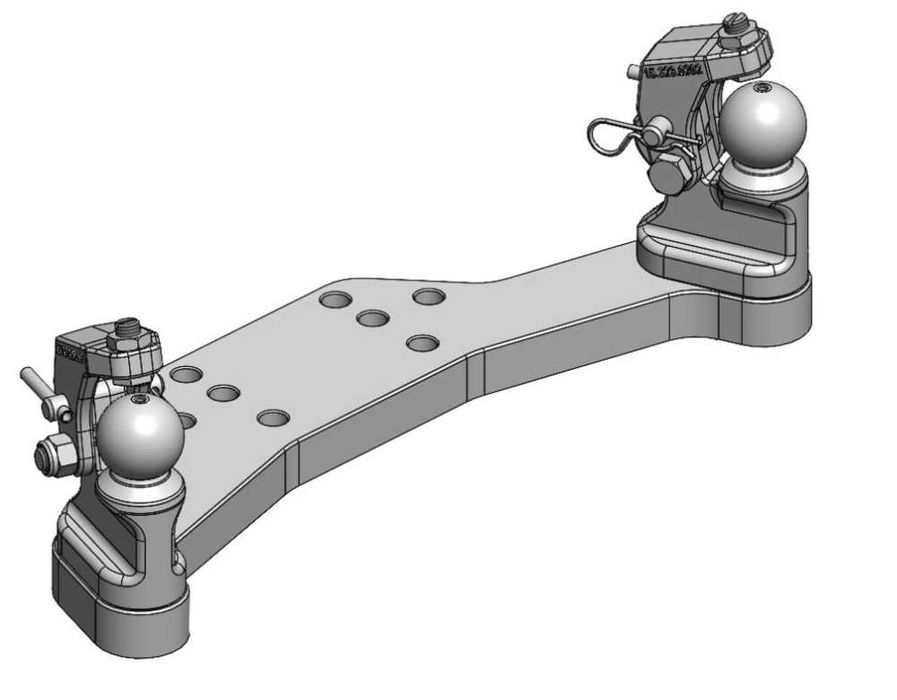 Zaczep K50 Wspomaganie skrętu Scharmuller Kulowy przyczepy Płyta Szyna